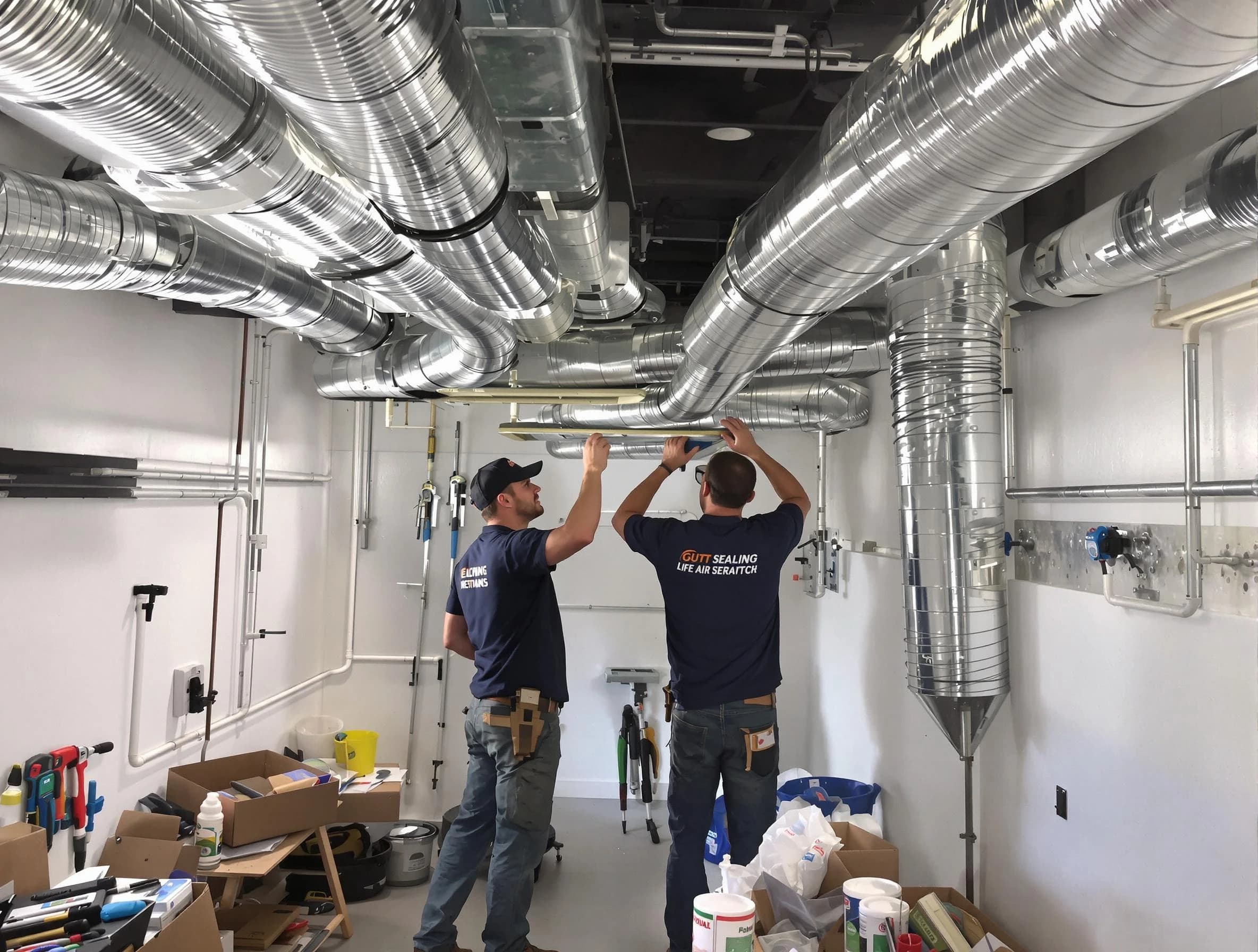 Allison Park Air Duct Cleaning technician applying professional duct sealing solutions in Allison Park
