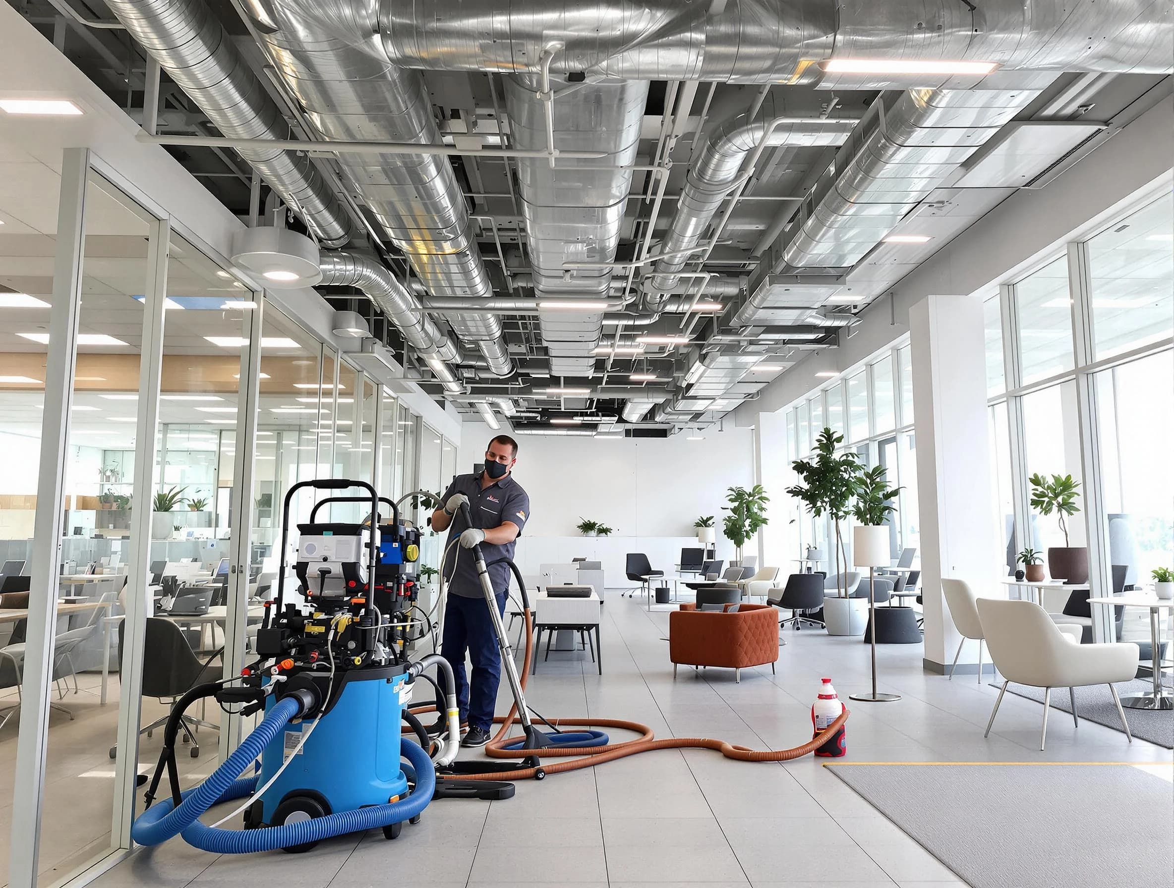 Allison Park Air Duct Cleaning team conducting comprehensive commercial duct cleaning at a business location in Allison Park