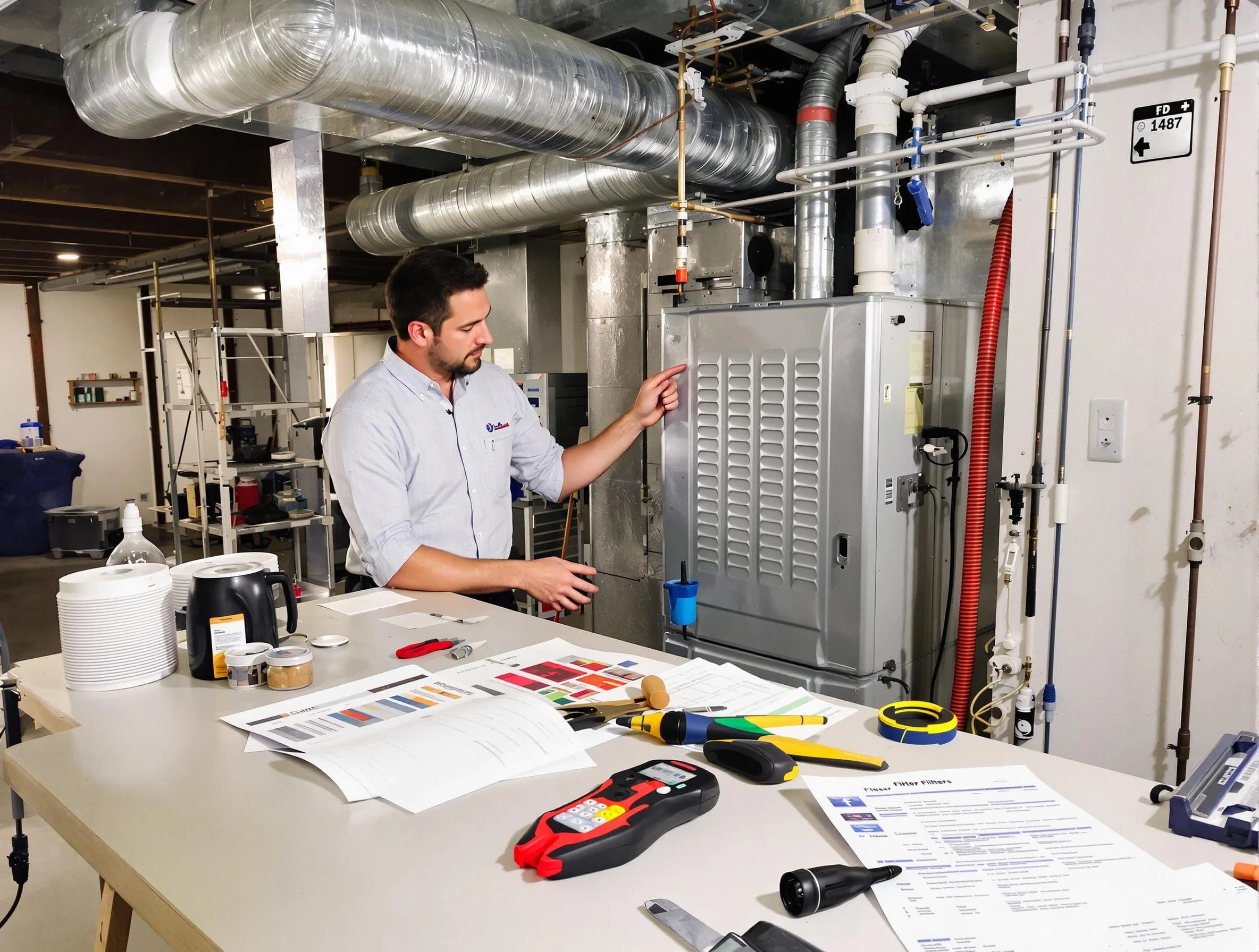 Allison Park Air Duct Cleaning inspector conducting detailed filter system evaluation using professional diagnostic tools in Allison Park