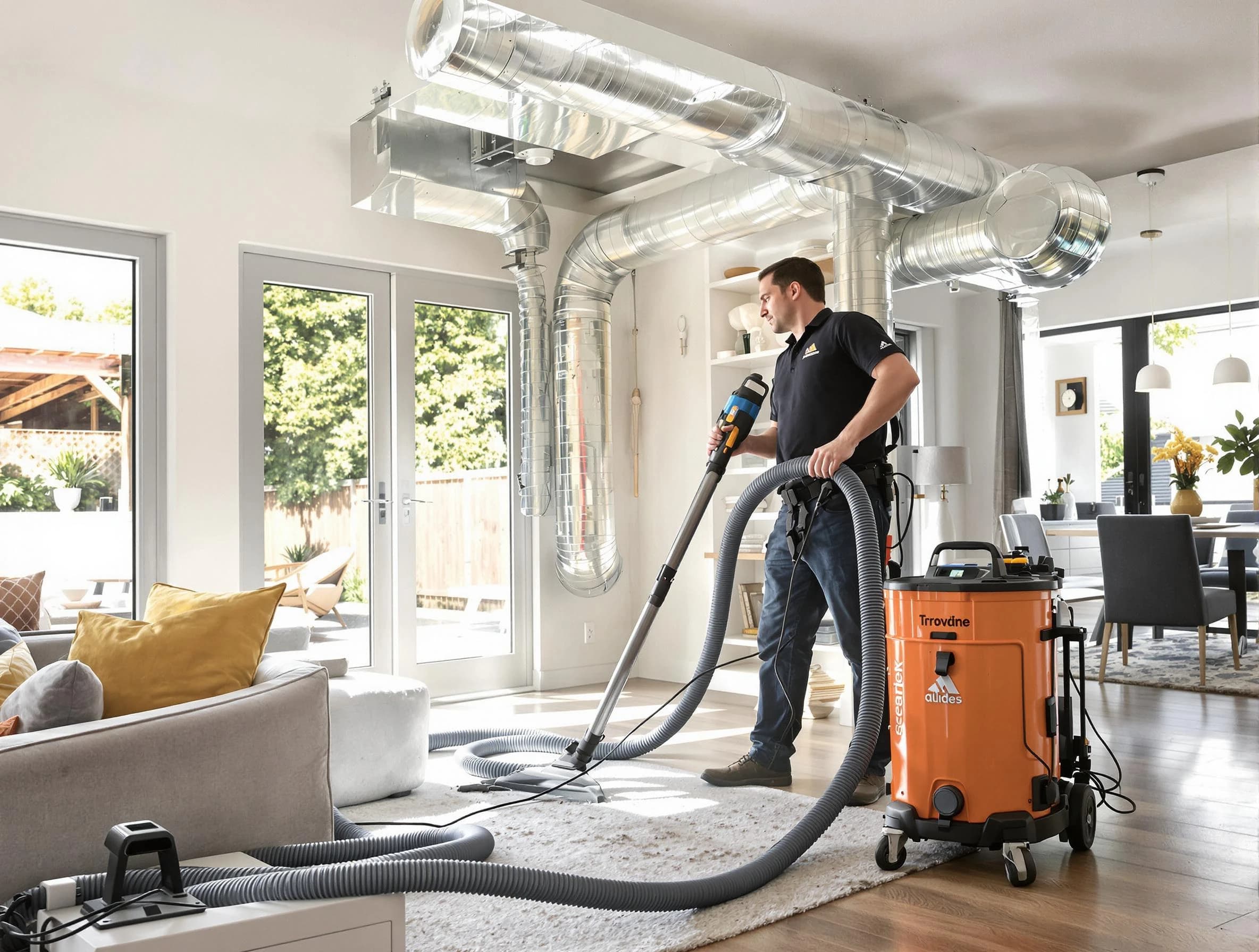 Allison Park Air Duct Cleaning specialist performing thorough residential duct cleaning using advanced equipment in Allison Park