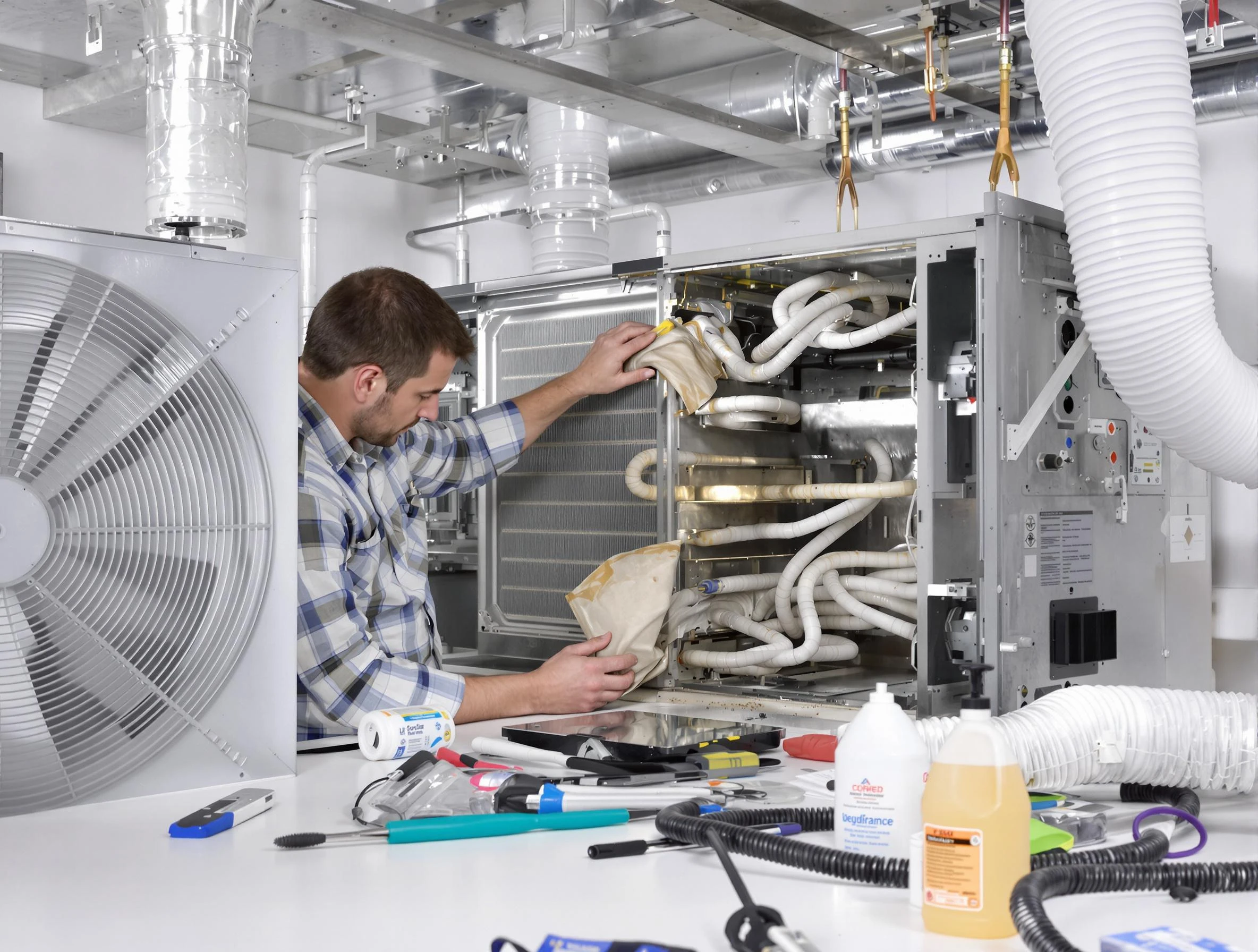 Allison Park Air Duct Cleaning specialist performing precision AC coil cleaning in Allison Park