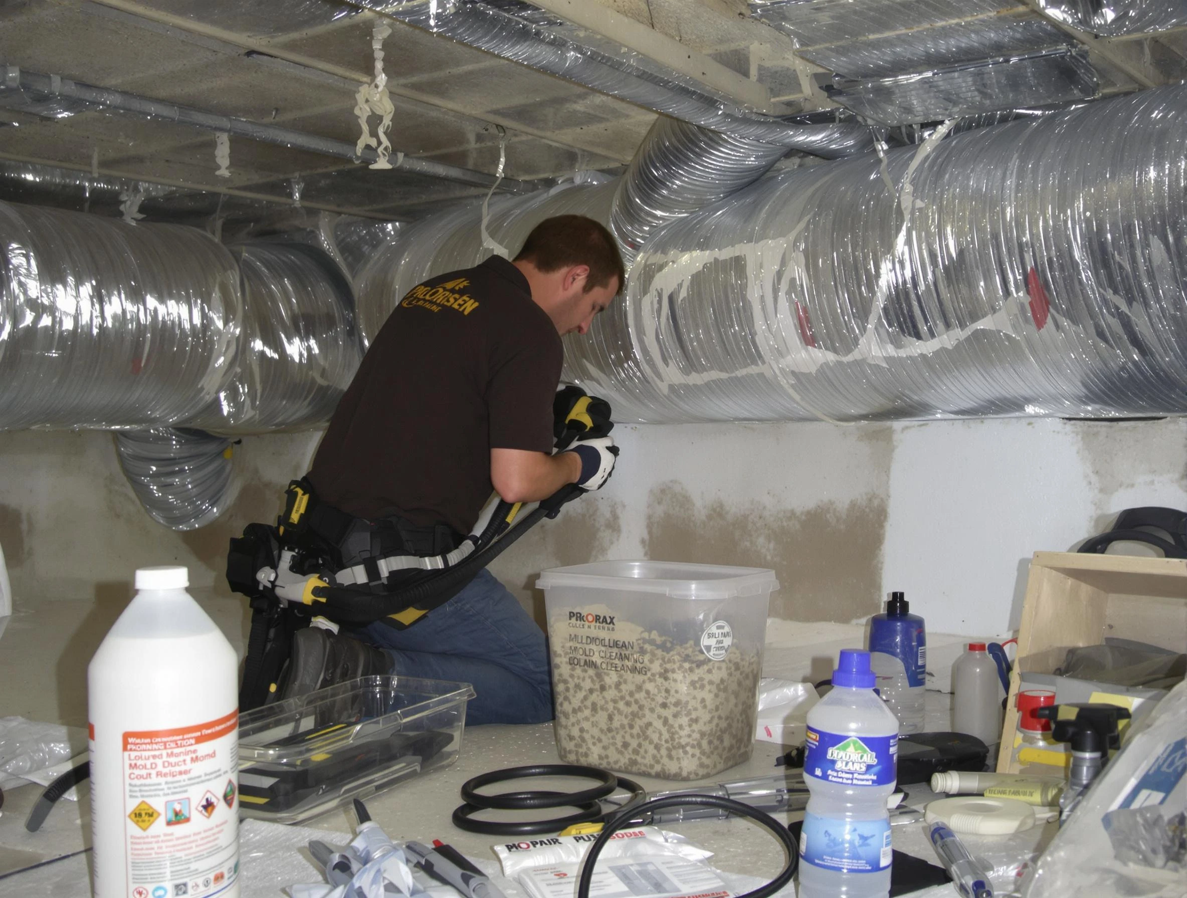 Allison Park Air Duct Cleaning specialist performing professional mold removal from air ducts in Allison Park
