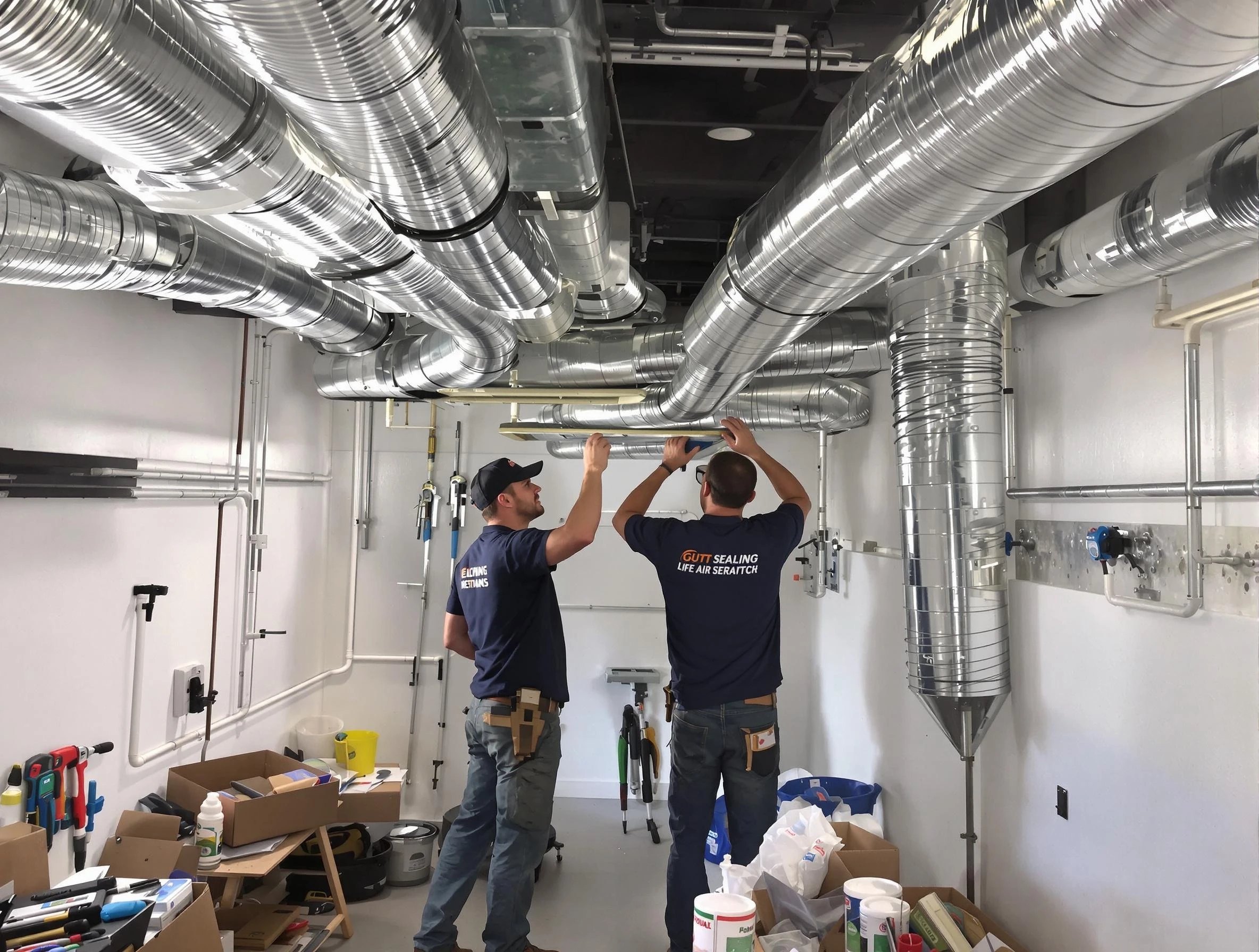 Allison Park Air Duct Cleaning technician applying professional duct sealing solutions in Allison Park