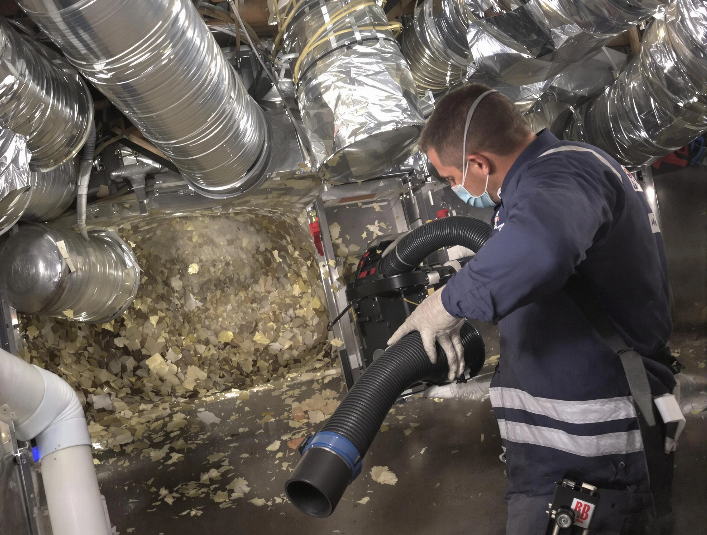 Allison Park Air Duct Cleaning specialist operating negative pressure cleaning equipment for thorough duct maintenance in Allison Park